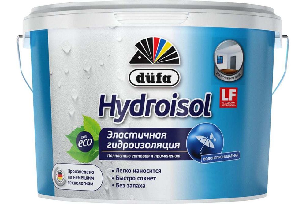 Состав гидроизоляционный эластичный Dufa Hydroisol голубой 3 кг
