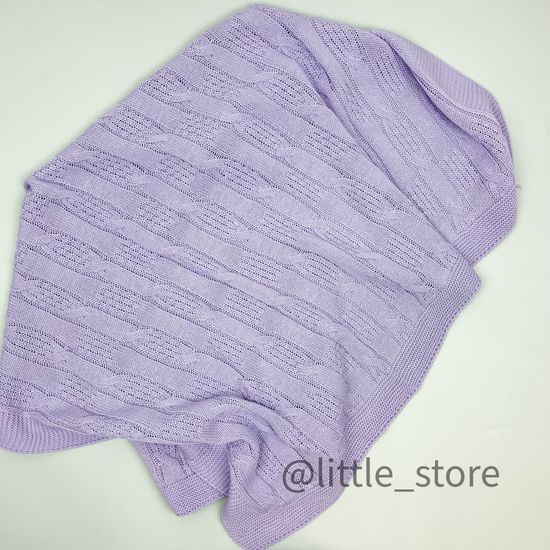 Плед вязаный Лаванда, хлопковый; 90х100