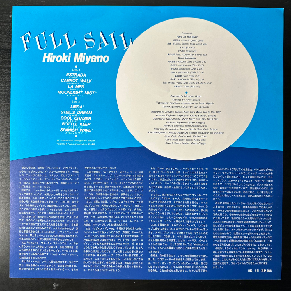 Hiroki Miyano ‎– Full Sail (Япония 1982г.)