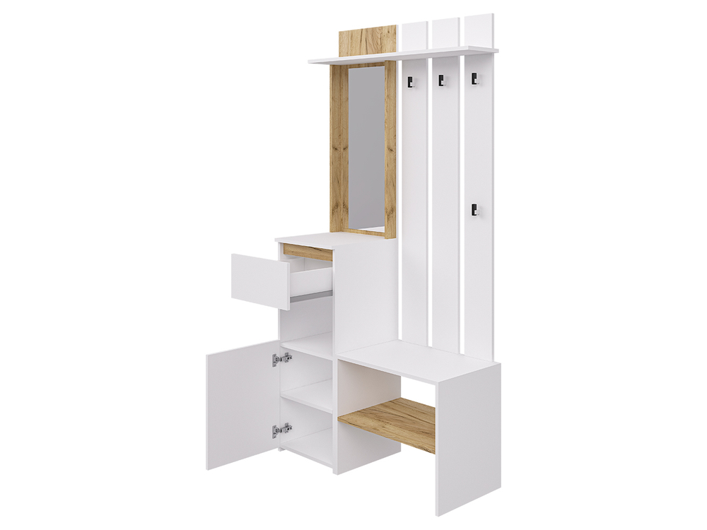 Прихожая ПР-17 белый/крафт золотой