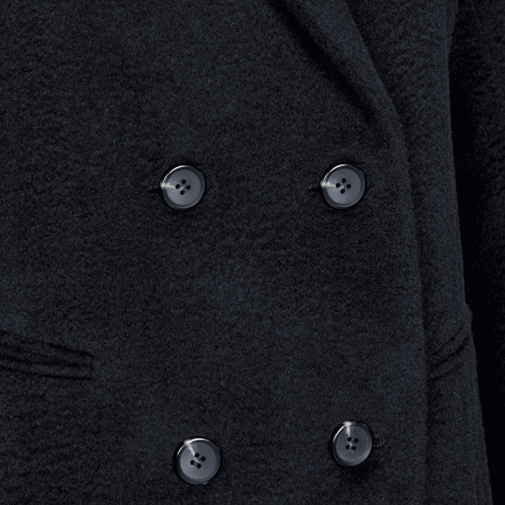 Пальто двубортное теплое на пуговицах