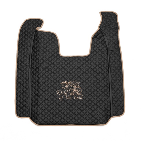 Ковры SCANIA 5 серии R (автомат), (экокожа, черный, бежевый кант, бежевая вышивка)