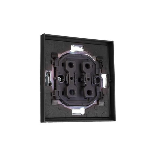 Выключатель STRONG 2 кл проходной (переключатель) 10А с/у графит KRANZ