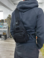 Тактическая плечевая сумка / чёрный