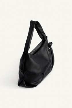 ZARA КОЖАНАЯ СУМКА ЧЕРЕЗ ПЛЕЧО, ЧЕРНЫЙ