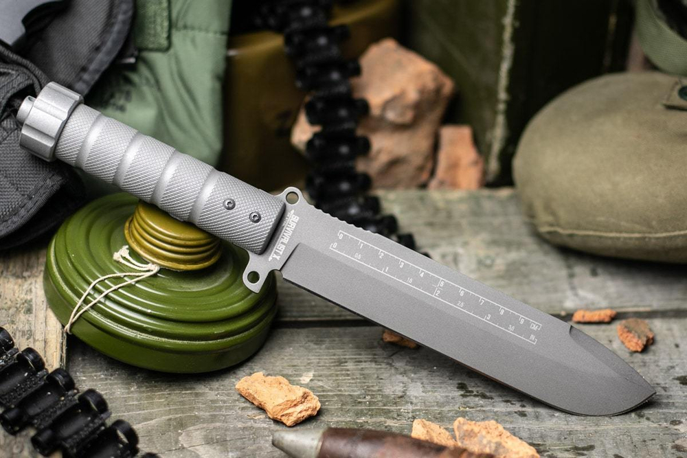 Нож выживания Survivalist X D2 TacWash Grey