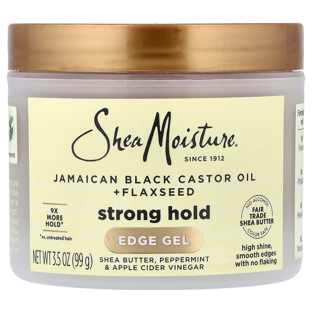 SheaMoisture, ямайское черное касторовое масло и льняное семя, гель для краев, сильная фиксация, 99 г (3,5 унции)