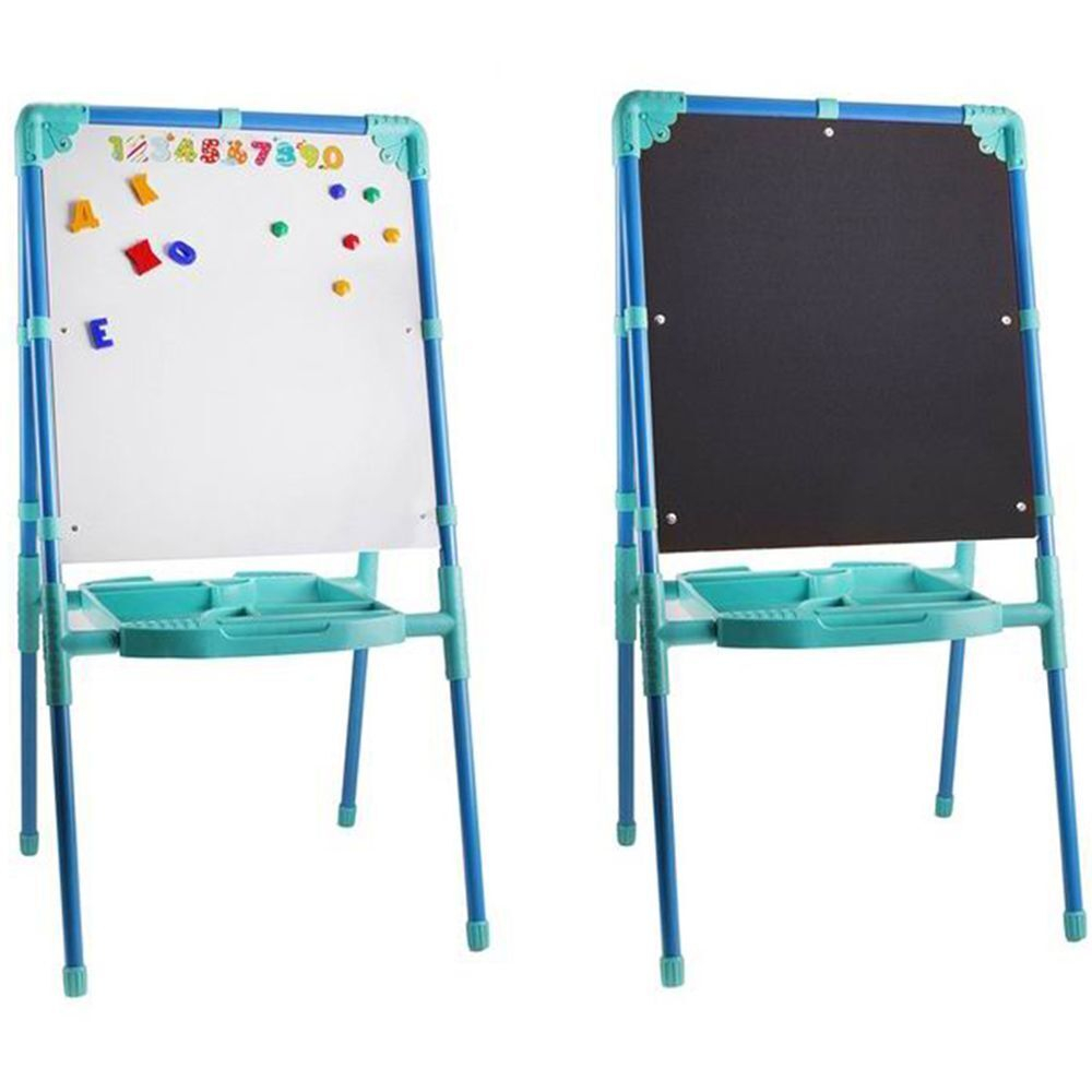 Мольберт детский с большим пеналом, голубой с синим, Nika, М1