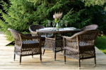 "Дольче" обеденная группа из искусственного ротанга, цвет коричневый