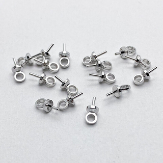 Бейл для вклейки, цвет серебро (родий), размер 2,5*7 мм, цена за 1 шт