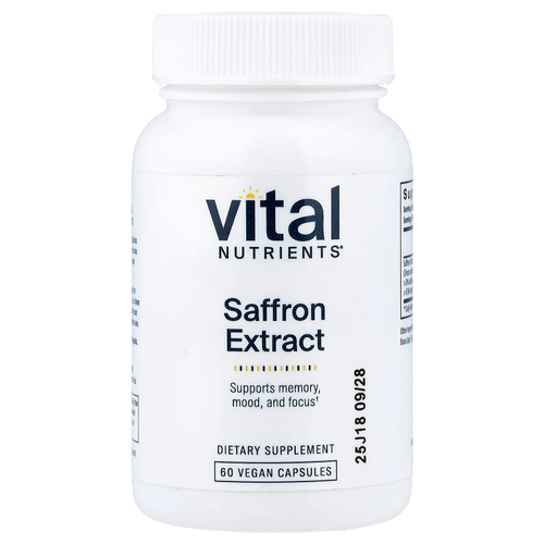 Vital Nutrients, экстракт шафрана, 60 веганских капсул (15 мг в 1 капсуле)