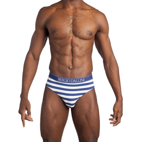 Мужские трусы слипы в сине-белую полоску Sergio Dallini SG2935-1