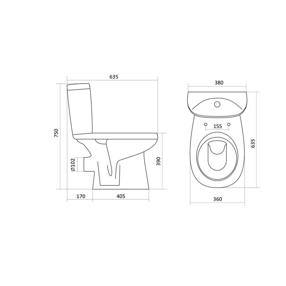 Унитаз-компакт "Анимо 2РА" (гор.вып, нижн.подв, 2-кн. арм Уклад, дюро сид.) (Santek)