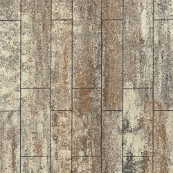 Тротуарная плитка ПАРКЕТ - Листопад гладкий Песчаник, комплект из 4 видов плит