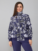 Костюм с брюками КБ-184/индиго-тюльпаны