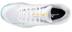 Женские Кроссовки теннисные Mizuno Wave Exceed Light CC - white/turquoise/high visibility yellow