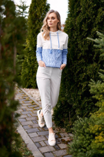 22066 Джемпер женский (молочный / голубой)