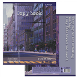 Тетрадь 36 л., А5, линия, Alingar "Вечерний город", скрепка, второй блок 60г/м2, мелованный картон (стандарт), 4 дизайна в пленке т/у