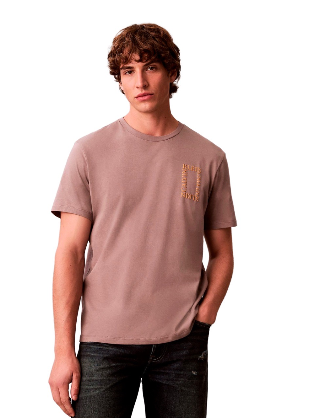Футболка Calvin Klein Square Logo Graphic Relaxed Muddy Brown