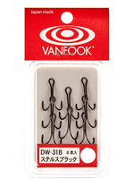Крючки рыболовные (двойник) VANFOOK DW-31B #6 stealth black, 8 шт.