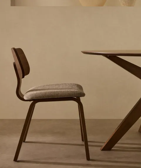 Стул Gena, орех, бежевый шенилл