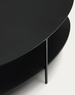 Fideia Кофейный столик из закаленного стекла и металла с матовой черной отделкой Ø 110 x 65 см