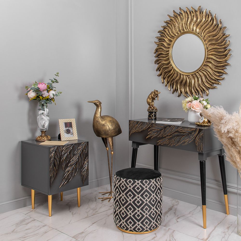 Тумба прикроватная Тропик Стайл Серый Голд правая