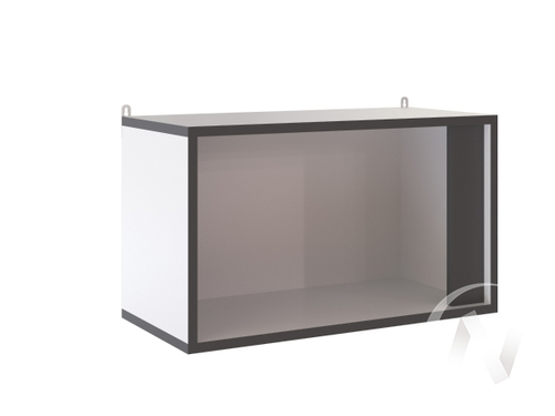 Полка навесная закрытая Подростковая Асцелла (белый/графит серый)