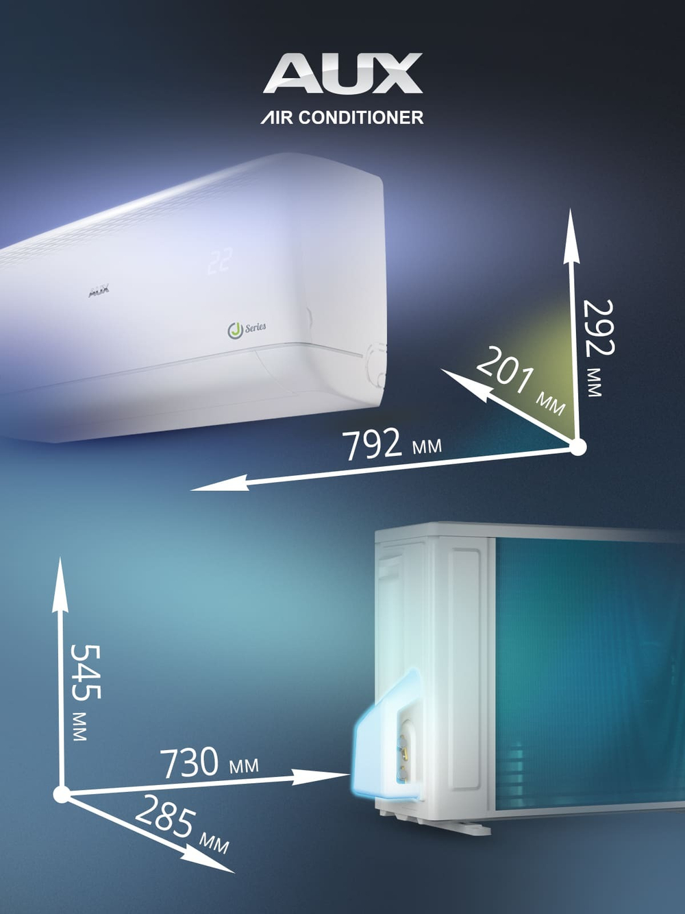 Настенная сплит-система AUX ASW-H09A4/JD-R1 + AS-H09A4/JD-R1, белый