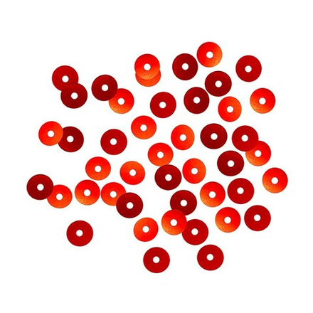 Пайетки плоские, 6 мм, упак./10 гр., 'Астра' (3 красный)