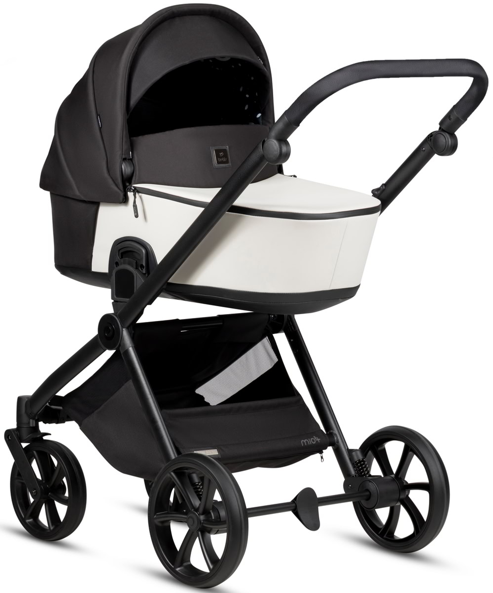 Детская коляска Tutis Mio 3 Plus Leather New 4 в 1 с автокреслом Elo Lux EduSky Black и базой 1622200 Silver Grey