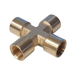 WDK-24FFB Фитинг X - образный, резъба 1/4" PT, F-F-F-F (внутренний), латунь