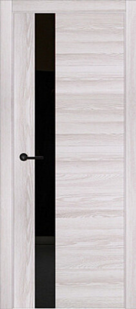 Межкомнатная дверь Turen Becker Титан ПО (стекло черный лакобель) Ясень пепельный