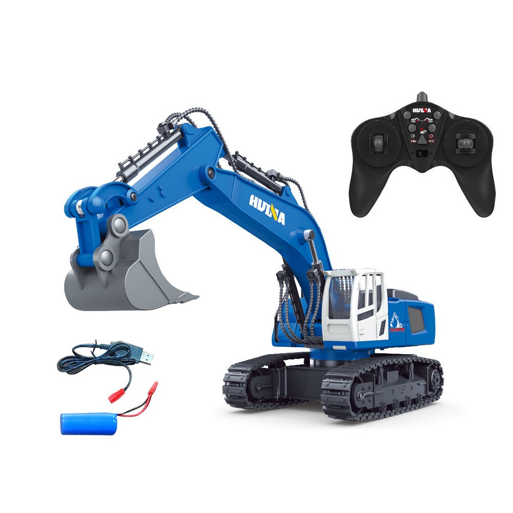 Радиоуправляемый экскаватор HUI NA TOYS, синий 2.4G 9CH 1/18 hn1558