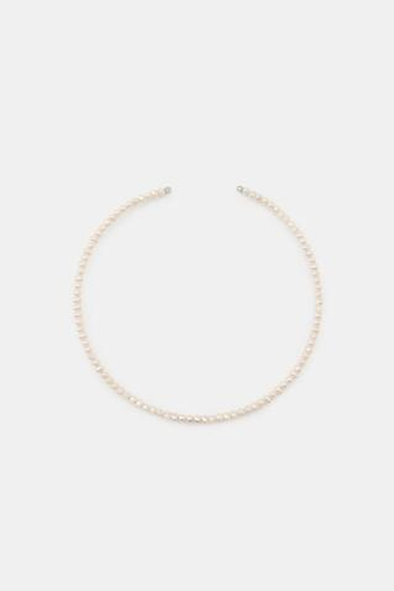 ZARA ОЖЕРЕЛЬЕ-ЧОКЕР С ЖЕМЧУГОМ, ОТТЕНКИ СЕРОГО
