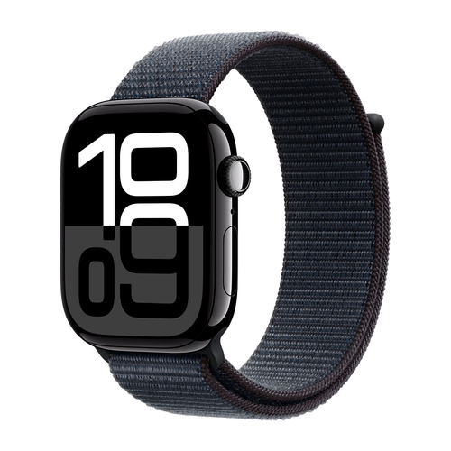 Умные часы Apple Watch Series 10 GPS, 46mm, Jet Black Aluminium Case with Sport Loop, Ink