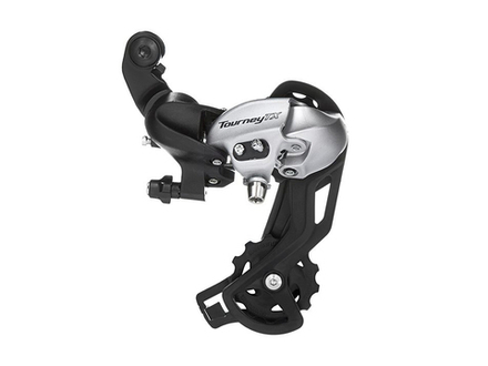 Переключатель задний Shimano Toumey TX800, 7/8ск, крепление на петух, цв.серебро