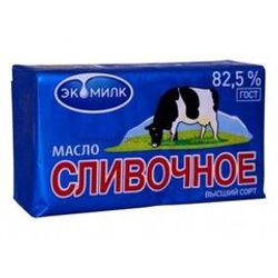 МАСЛО СЛИВОЧНОЕ 82,5% 180 ГР /ЭКОМИЛК/ БЗМЖ