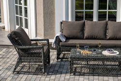 "Гранд Латте" лаунж-зона из искусственного ротанга, цвет графит
