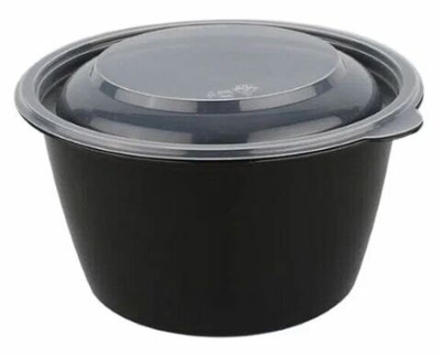 Контейнер без крышки, круглый К-144, 750 мл., ЧЕРНЫЙ (50/300 шт) ПолиЭр