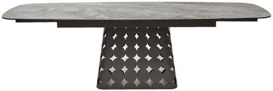 Стол MAGNUS 180 KL-80 Серый мрамор, итальянская керамика / Темно-серый каркас