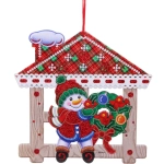 Украшение Новогоднее «Домик снеговика», 30*22
