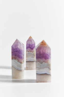 Аметист с голубым кружевным агатом призма