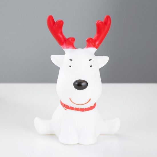Новогодний ночник "Олененок с рожками" 1Вт белый 10,5*8*14 см.