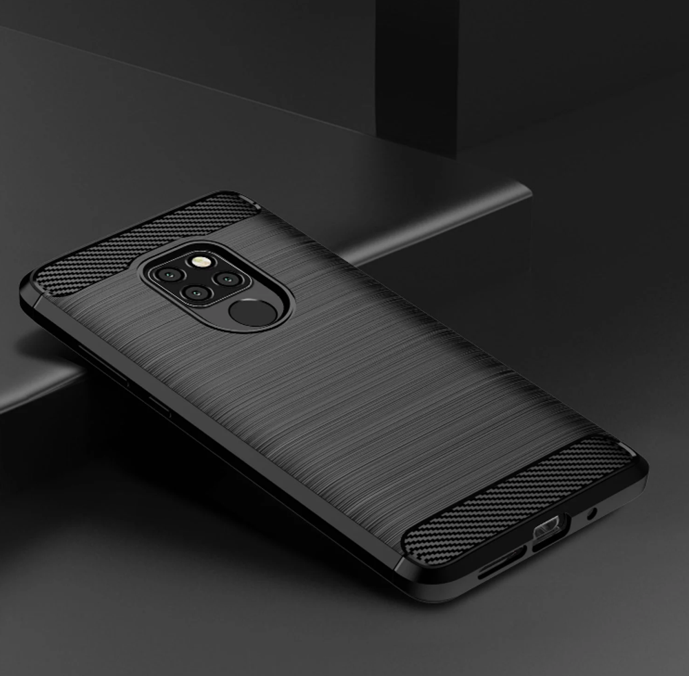Чехол для Huawei Mate 20 цвет Black (черный), серия Carbon от Caseport