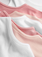 Боди без рукавов для малышей Next 376-658, 7 шт., Белый, Розовый