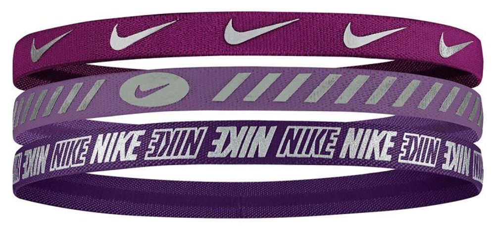 Резинка на голову Nike Metallic Hairbands 3.0 3P - active pink/light bordeaux/sangria