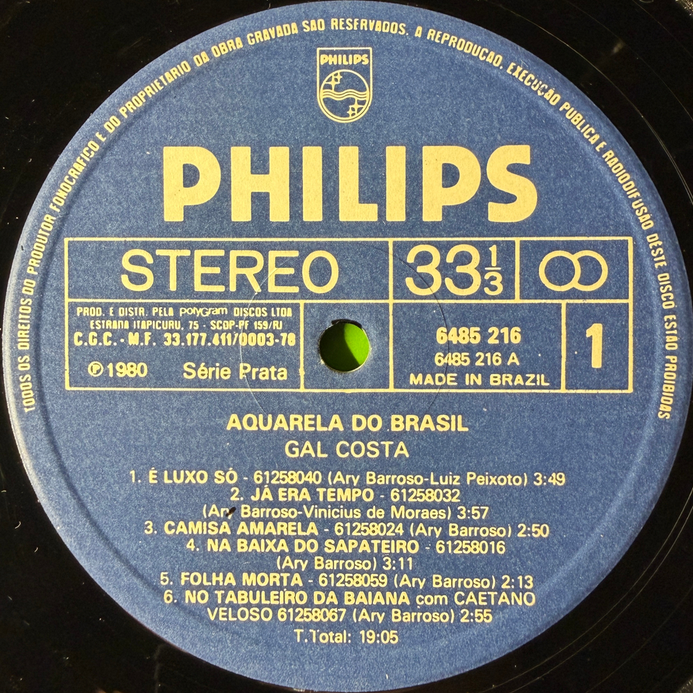 Gal Costa ‎– Aquarela Do Brasil (Бразилия 1980г.) Т