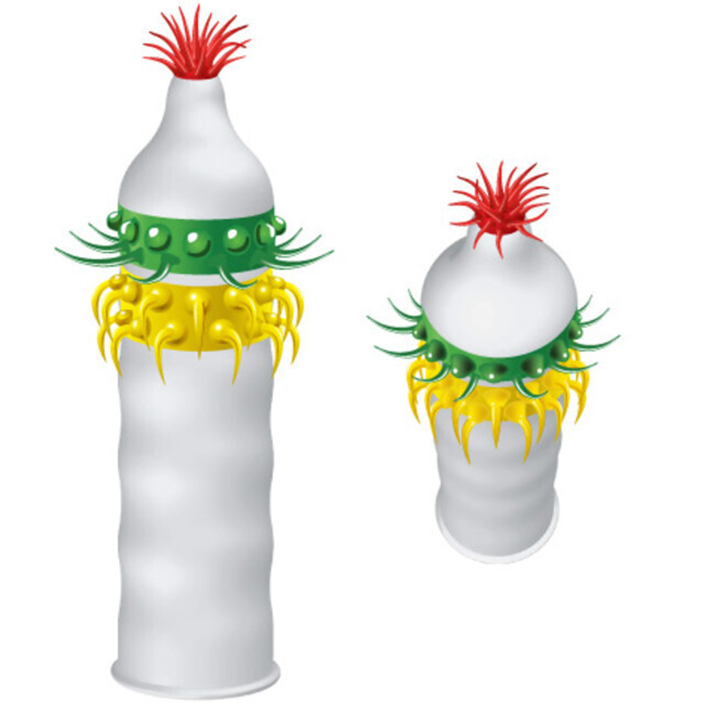 Презерватив Luxe (Гавайский Кактус 1 шт) (Цвет: прозрачный с желтым, зеленым и красным)