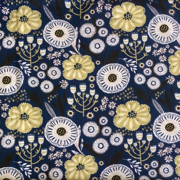ПОЛНОЧНЫЕ ЦВЕТЫ #1 100% хлопок Handmade Fabrics 1